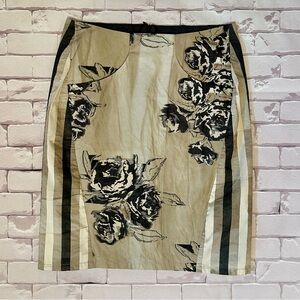Annette Gortz Pencil Skirt in Contrasting Stipe and Floral Fabric